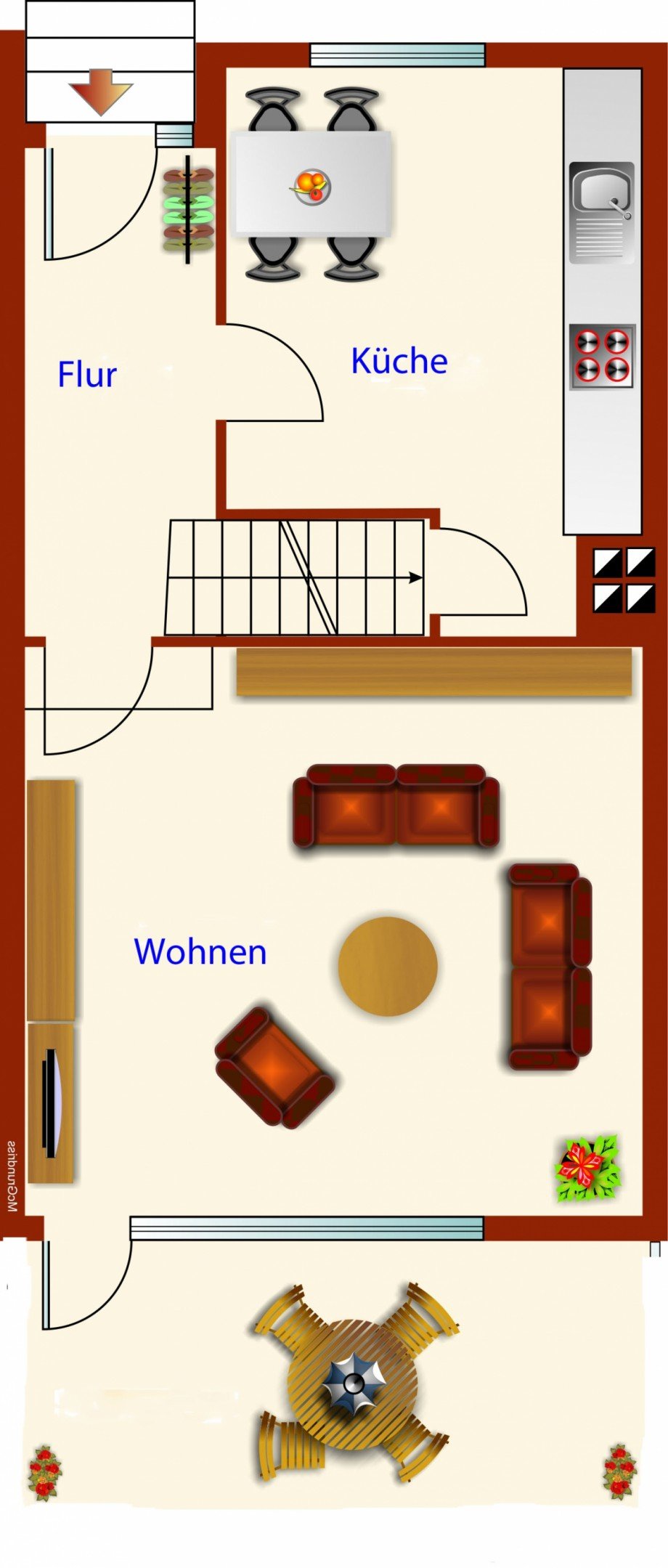 Erdgeschoss Reihenmittelhaus Kaufbeuren