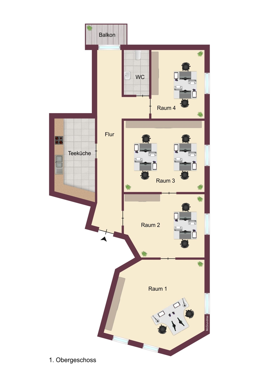 Grundriss B�rofl�che Kaufbeuren