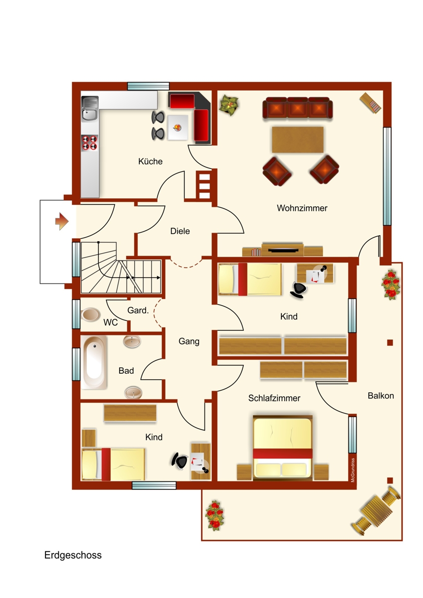 Erdgeschoss Einfamilienhaus Oberg�nzburg