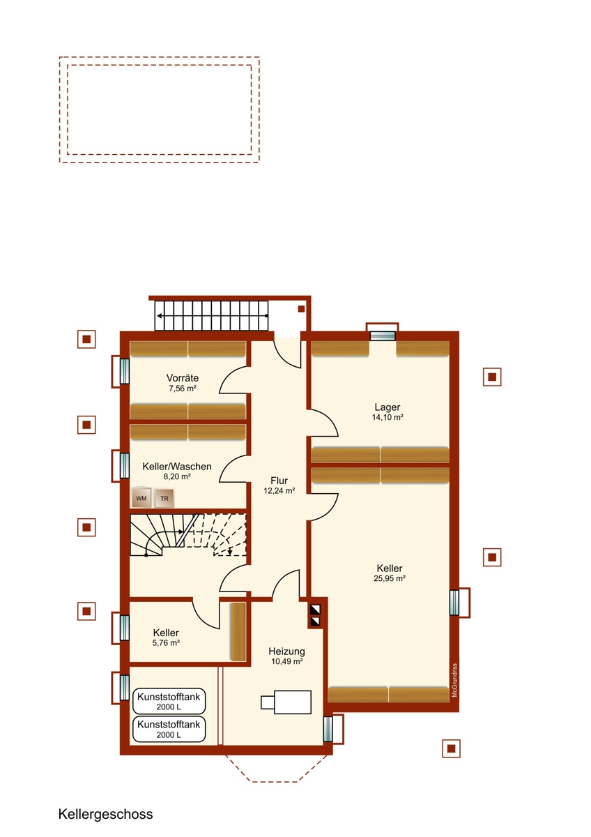 Kellergeschoss Zweifamilienhaus St�ttwang