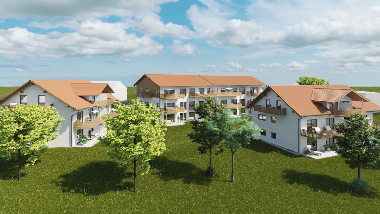 Ansichten Aitrang - Aitrang Erdgeschosswohnung Neubau 3-Zimmerwohnung mit Gartenanteil in Aitrang