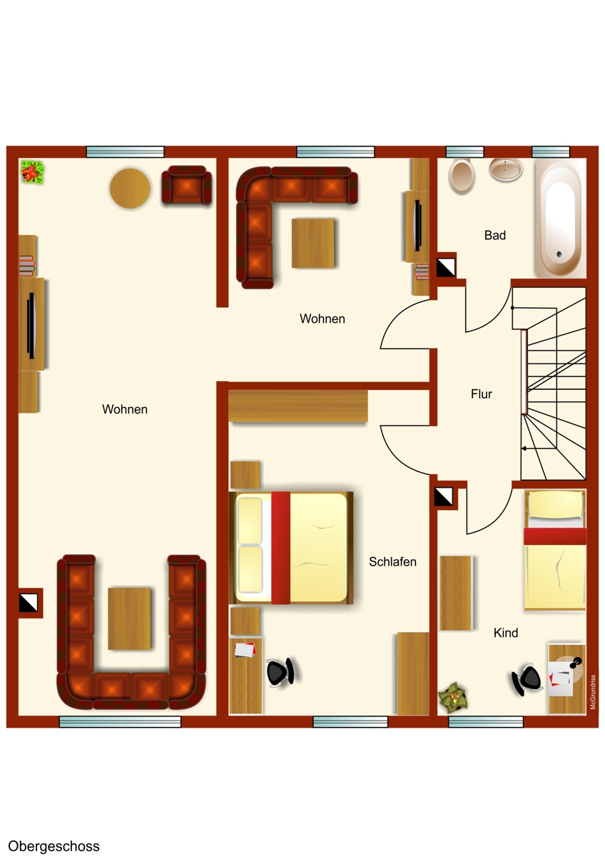 1. Obergschoss Reiheneckhaus Kaufbeuren