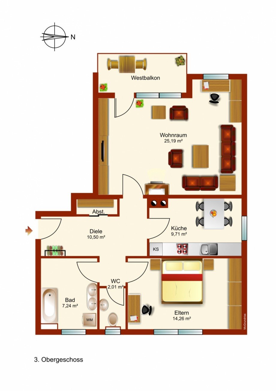 Grundriss Etagenwohnung Marktoberdorf