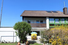 S�dansicht Doppelhaush�lfte mit Garage