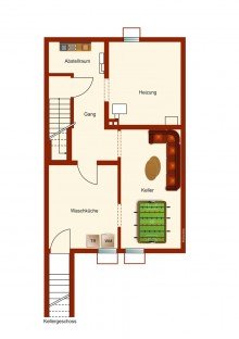 Kellergeschoss Reihenmittelhaus mit PKW-Stellplatz in Zentrumsn�he.