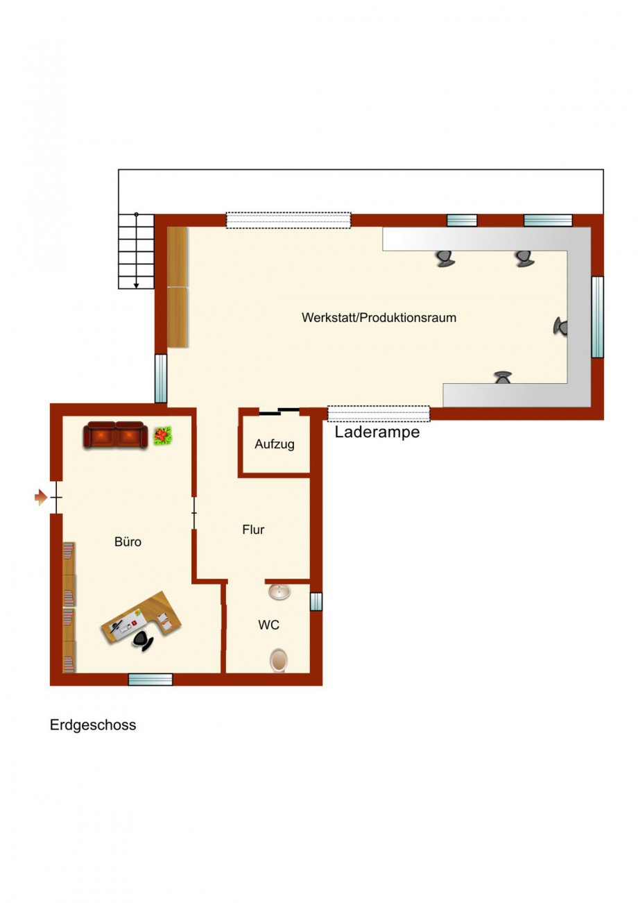 Erdgeschoss B�rofl�che St�ttwang