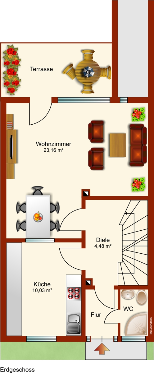 Erdgeschoss Reihenmittelhaus Kaufbeuren
