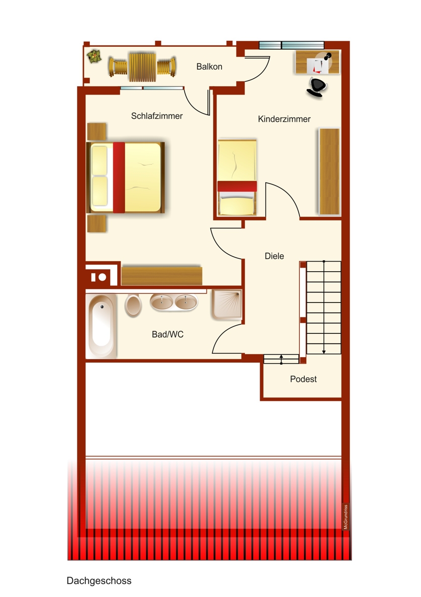 Dachgeschoss Reihenmittelhaus Biessenhofen
