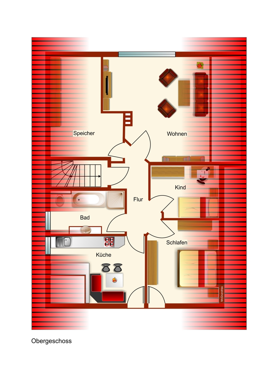 Dachgeschoss Einfamilienhaus Oberg�nzburg