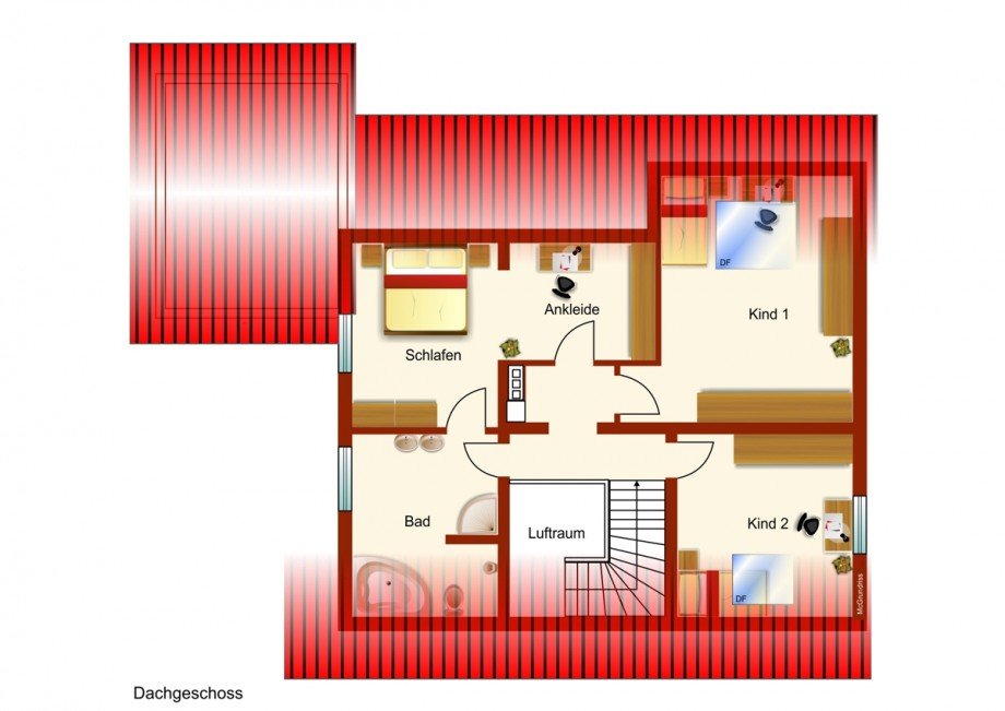 Obergeschoss Doppelhaush�lfte Kaltental