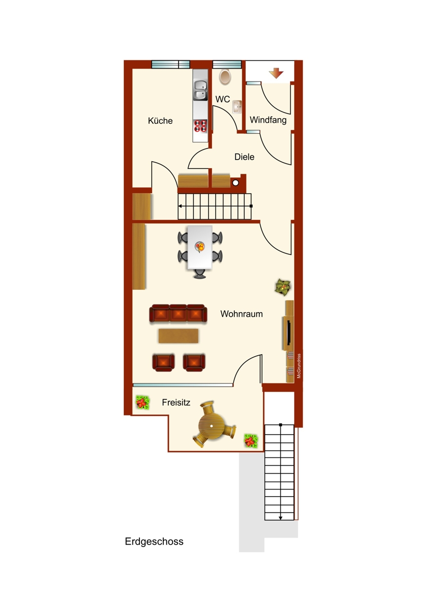 Erdgeschoss Reihenmittelhaus Kaufbeuren