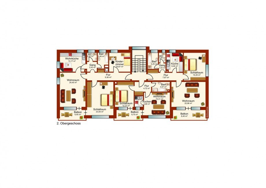 2. Obergeschoss Mehrfamilienhaus Marktoberdorf