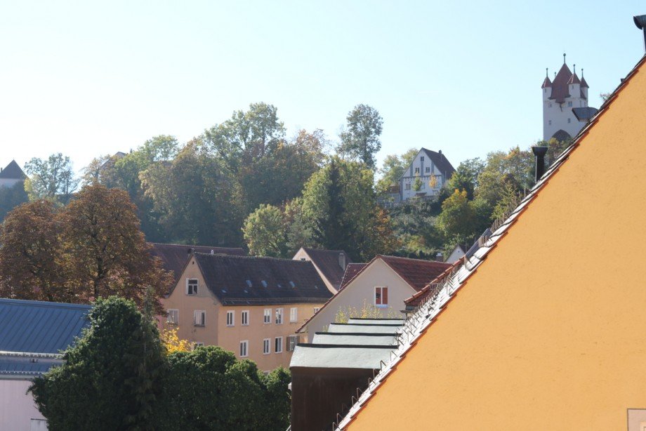 Blick F�nfknopfturm Dachgeschosswohnung Kaufbeuren