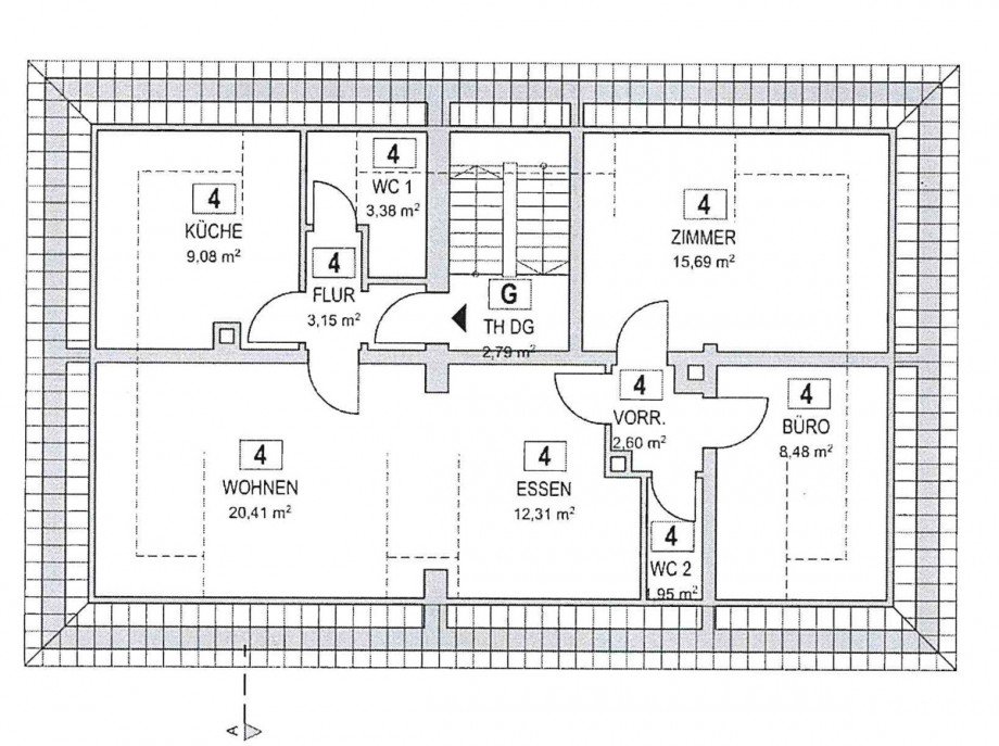 Grundriss Dachgeschosswohnung Kaufbeuren