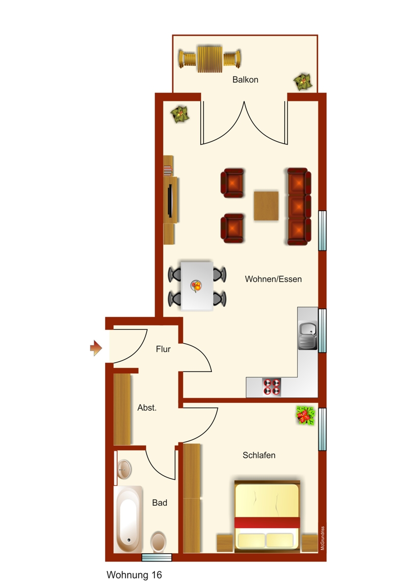 Grundriss Etagenwohnung Biessenhofen