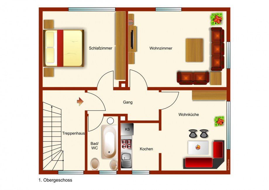 Grundriss Etagenwohnung St�ttwang