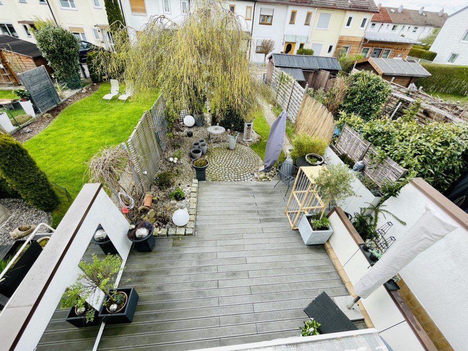 Blick vom Balkon Reihenmittelhaus Kaufbeuren