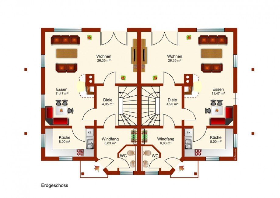 EG - linke Seite Doppelhaush�lfte Kaufbeuren